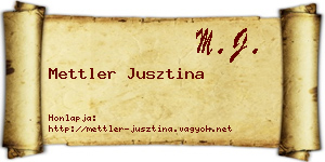Mettler Jusztina névjegykártya